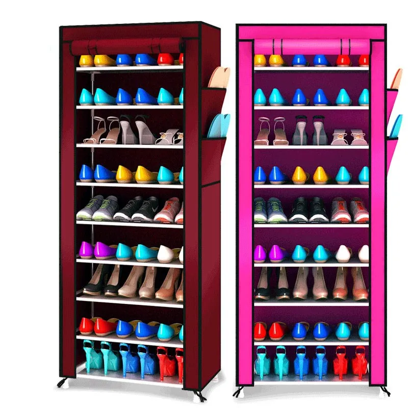 10 Tier Simple Dustproof Shoe Rack Home Large Capacity Storage Shoe Furniture Shelf