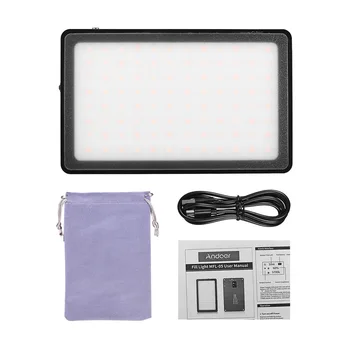 

Andoer MFL-05 Mini Photography Lamp 96pcs light with 2 standard 1/4 inch screw hole 3500K-5700K Dimmable 96pcs LED video light