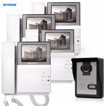 DIYSECUR Video Intercom Video Door Phone Doorbell 600TV Line Night Vision Outdoor Unit for Home / Office Security System 1 V 4