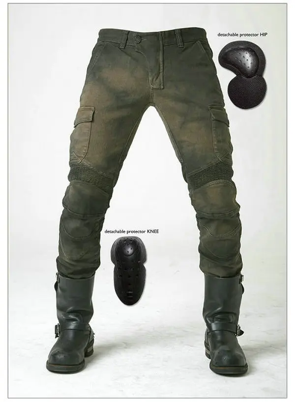 uglyBROS motorpool ubs06 jeans Leisure motorcycle riding jeans motorcycle protection pants of locomotive army green