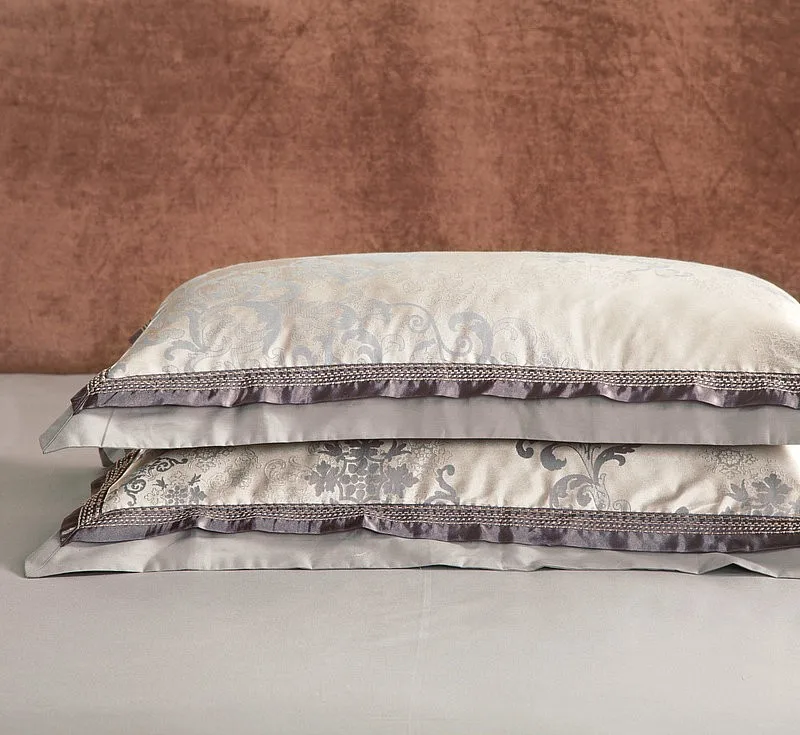 Silk Cotton Satin Bed set Duvet cover Bedsheet Luxury Bedding set Oriental Embroidery Jacquard 9