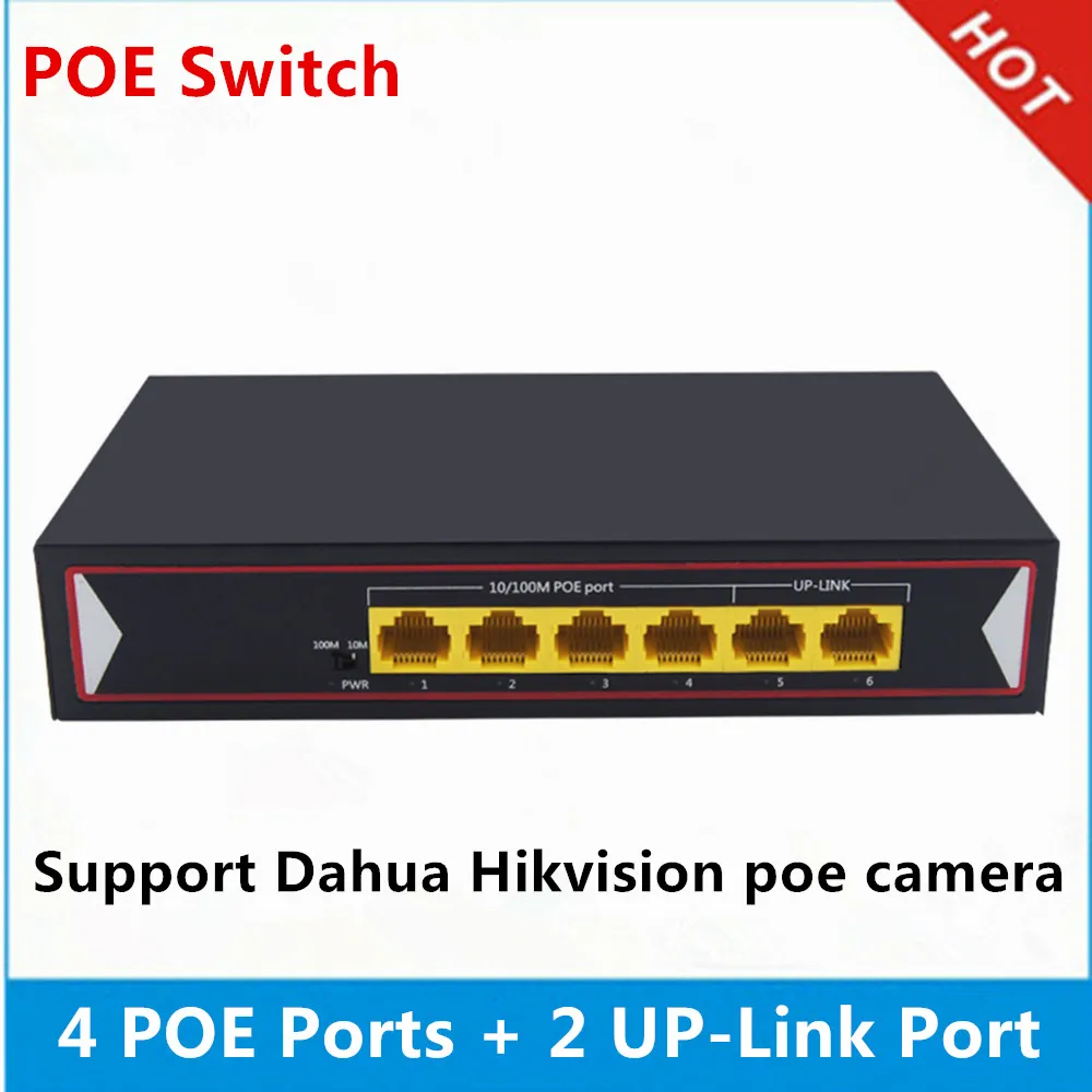 Сетевой коммутатор PoE для систем видеонаблюдения 4 порта 10/100 м|poe net switch|poe cctvswitch power
