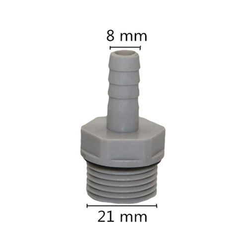 Пластик-Сталь прямой соединитель сад аквариумный воздушный насос разъем шланга 3/", 1/2" резьба до 6/8/10/12 мм Соединительная муфта шланга для - Цвет: 8 x 21 mm