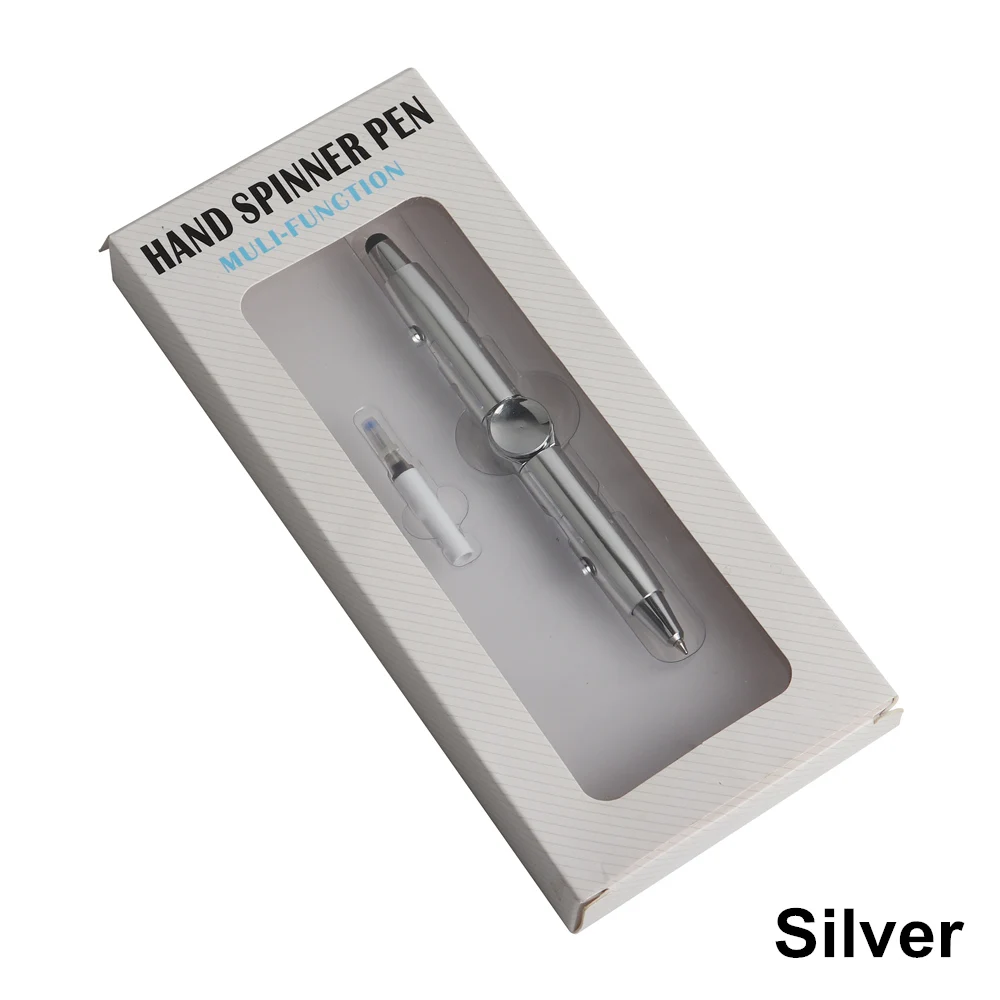 1 Набор многофункциональная 3 в 1 спиннинговая ручка для снятия стресса Высокая скорость и сенсорный экран ручная спиннинговая ручка для беспокойства людей - Цвет: silver