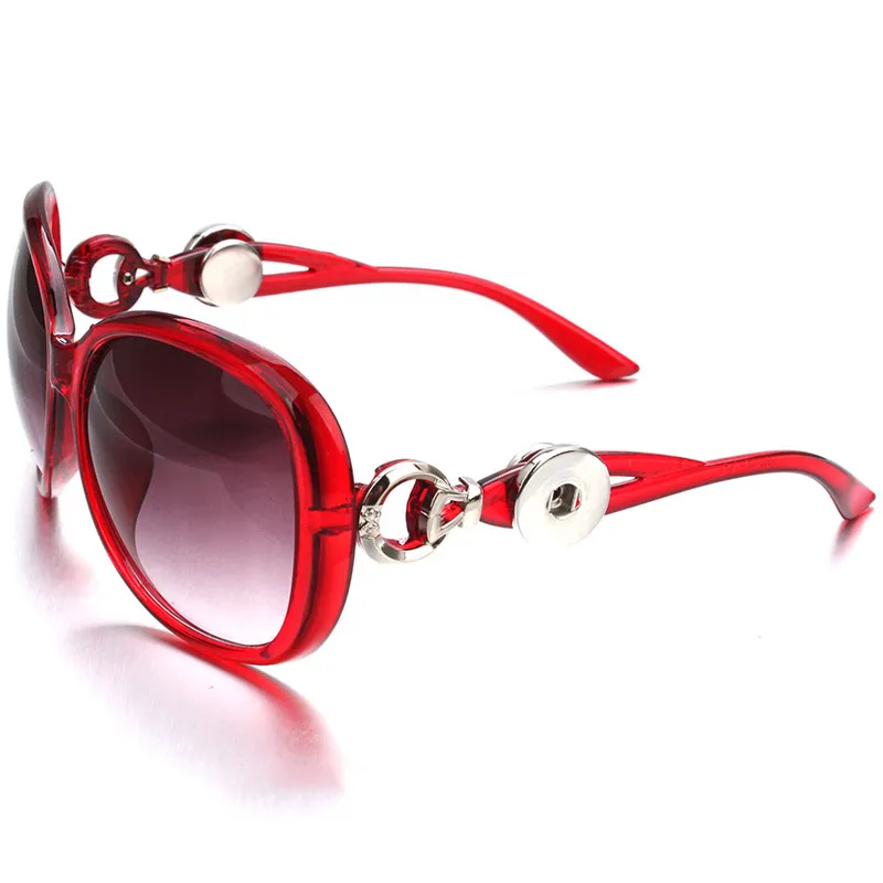 Новое украшение с защелкой кнопки солнцезащитные очки ретро овальные солнцезащитные очки подходят 18 мм Кнопка, защелка для мужчин и женщин - Окраска металла: ZN053E