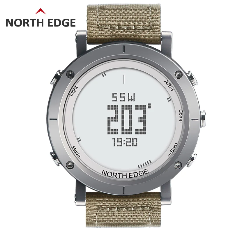 

NORTH EDGE Men Sports Watches Altimeter Thermometer Barometer Compass Heart Rate Monitor Pedometer Digital Running Hiking Watch