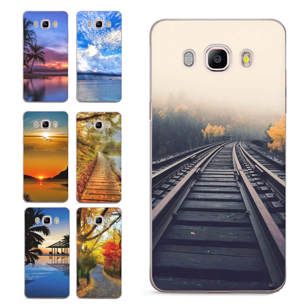 Case For Samsung Galaxy A3 A5 2016 2015 2017 prime J2 J3 J5 J7 G530H S8/plus Note 8 TPU Soft Landscape Leaf Painted C048 |