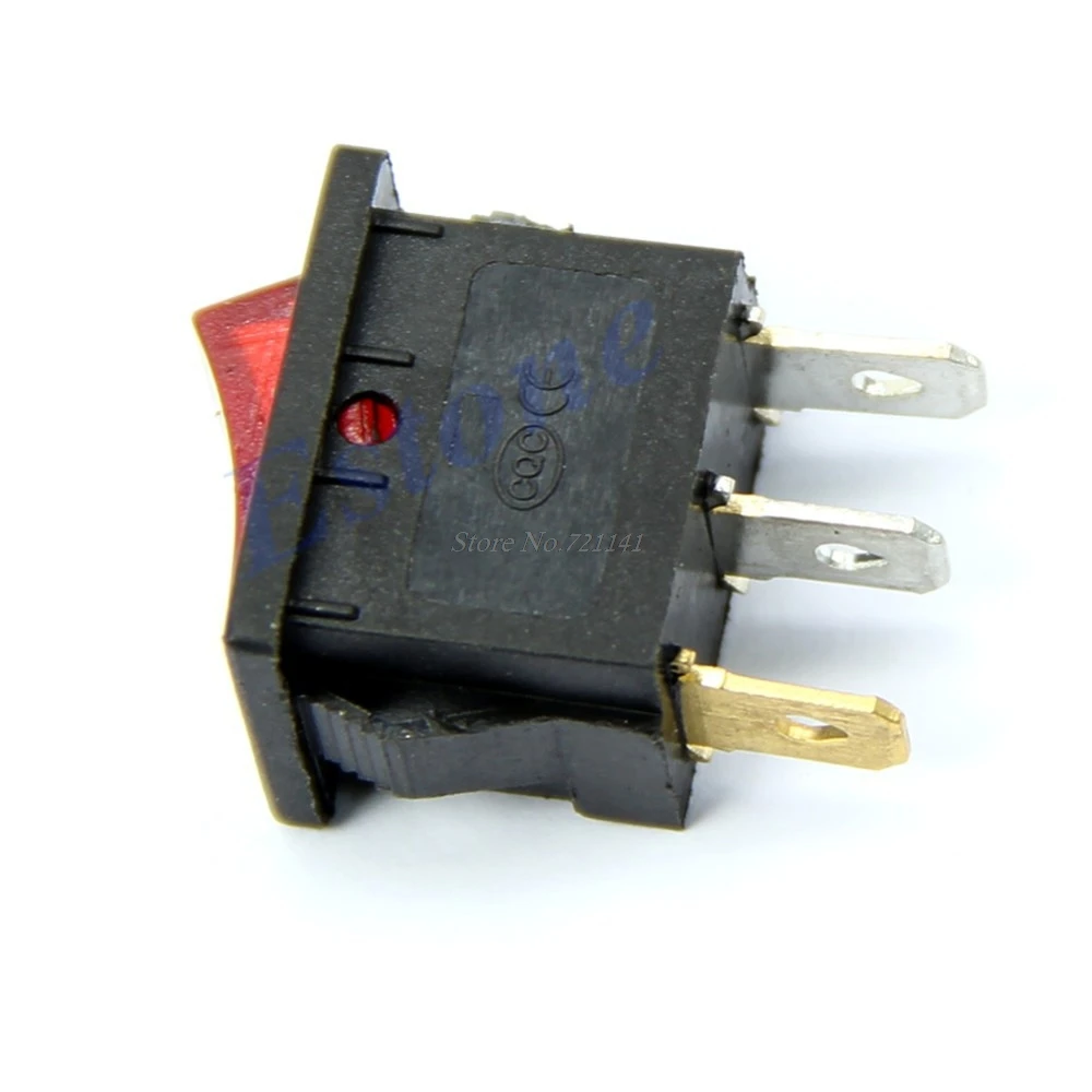 5 шт. красный светильник 3 Pin AC 6A/250V 10A/125V ВКЛ-ВЫКЛ SPST оснастка в лодке кулисный переключатель