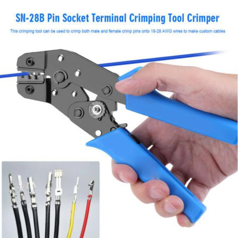 SN-28B Crimp Plier Non-Insulated Terminal Pin Connector Crimper Tool 18-28AWG UK 