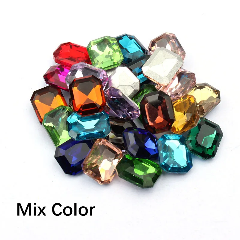 

8x10mm Rectangular Rhinestones Crystal Glass Stones and Crystals Sewing Rhinestones Crafts DIY Glue on Rhinestones For Clothes
