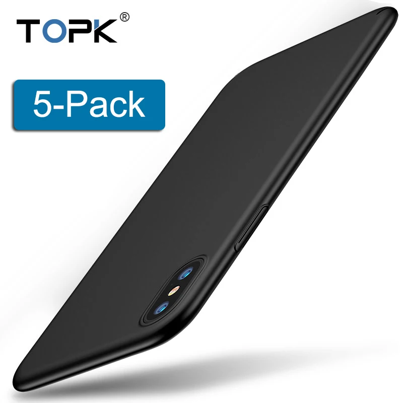 

TOPK [ 5-Pack ] Luxury Ultra Thin Soft TPU phone case for iPhone X XR Xs Xs Max 5 SE 6 7 8 6p 7p 8p Phone Shell