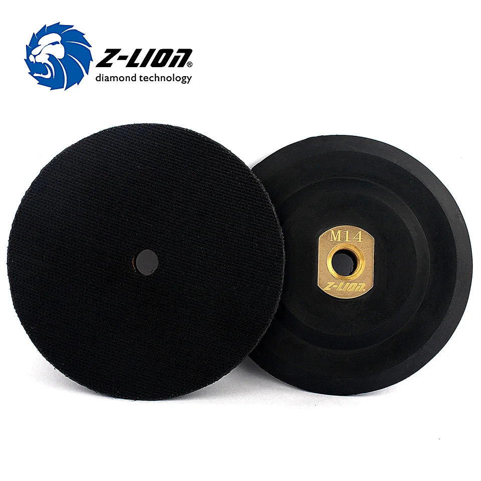 

Z-LION 5" Rubber Back Holder Back Up for Polishing Pad Diamond Polishing Pad Holder M14 5/8-11 Thread Rubber Connetor