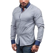 Повседневные рубашки мужские модные рубашки в полоску с длинными рукавами Camisa Masculina мужские рубашки мужская брендовая одежда большого размера 3xl