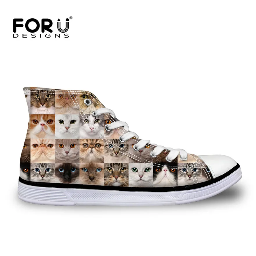 2438 33 De Réductionforudesigns Mignon 3d Animal Chat Chien Puzzle Imprimé Haut Chaussures En Toile Pour Les Femmes Mode Printemps Classique