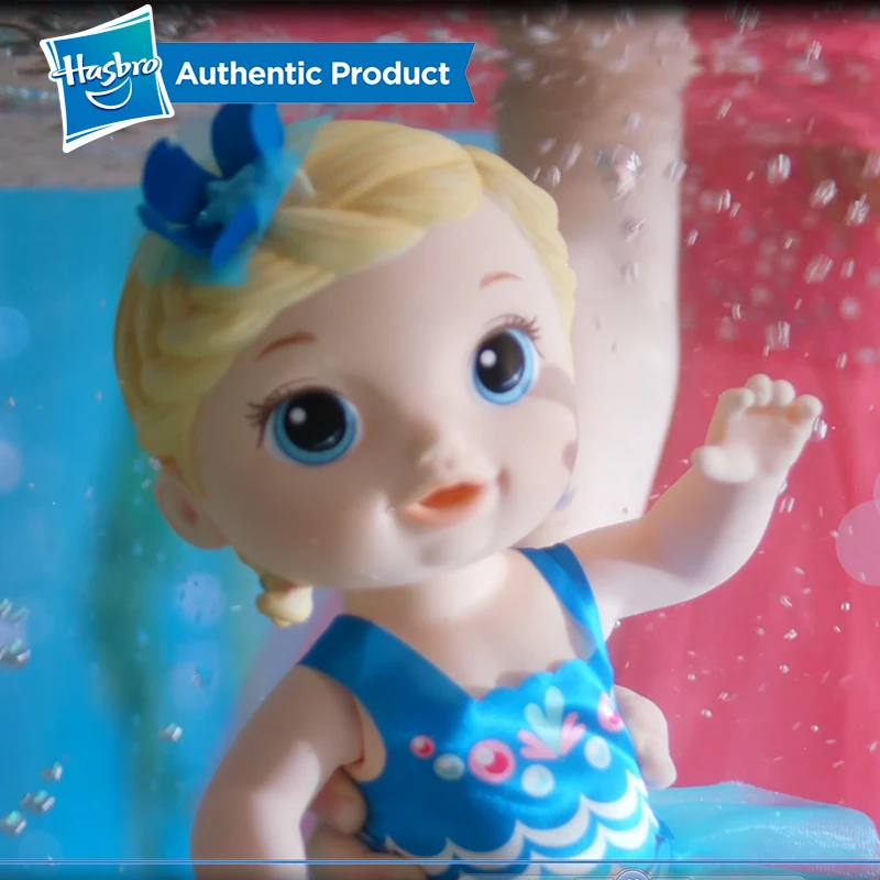 Hasbro Baby Alive Shimmer n Splash Русалочка платье светлые волосы, которые Какашки И мочи реалистичные Reborn Baby Doll подгузники кекс день рождения