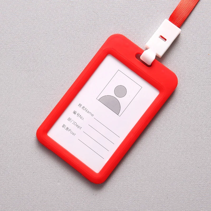 ETya для мужчин и женщин держатель для банковской кредитной карты кошелек автобус ID Имя рабочий держатель для карт для студенческой карты Чехол для визиток значок Сумка - Цвет: Красный
