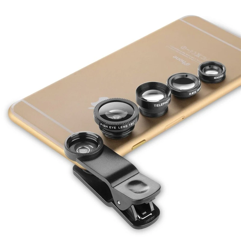 4 في 1 العالمي 2x تلسكوب + زاوية واسعة + ماركو + فيش عدسة عين السمكة ل فون htc سوني z2 cellphones CL-85-2X