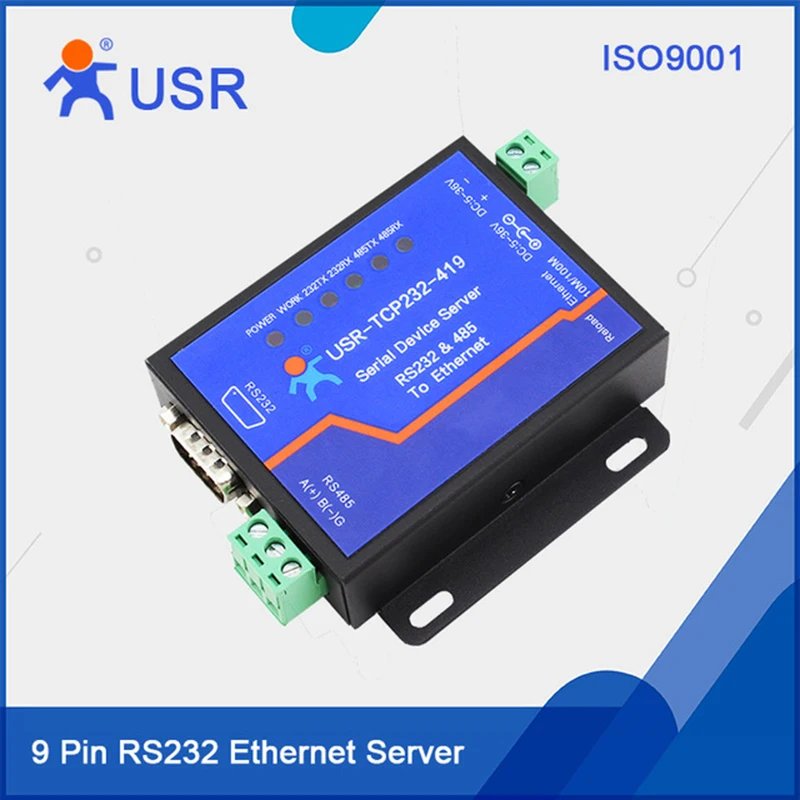 9 Pin RS232 RS485 Serial Device Server Serial to Ethernet Converter DTR DSR Support Modbus RTU Function USR-TCP232-419 Q118 9 Pin RS232 RS485 Serial Device Server Serial to Ethernet Converter DTR DSR Support Modbus RTU Function USR-TCP232-419 Q118