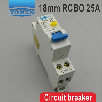 

TOB3L-32F 18MM RCBO 25A 1P+N 6KA Residual current Circuit breaker with over current and Leakage protection