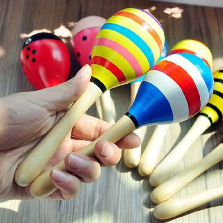 Buy 1pc Colorful Wooden Sand Hammer Percussion Musical