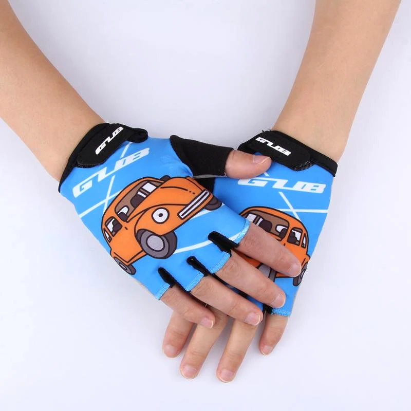 Gub Outdoors Adjustable Summer Kids Cycling Half Finger Gloves Non-Slip Breathable Protective Gloves For Skate Riding Biking S