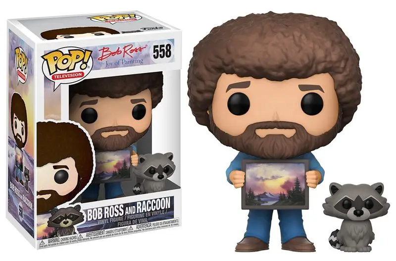Funko поп официальный ТВ: Боб Росс с енота Виниловая фигурка Коллекционная модель