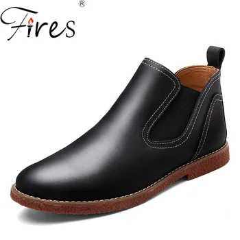

Fires Men Flat Shoes High Quality Artificial Leather Male Loafers Solid Black Breathable Slip-On Outdoor Man Driving Shoes