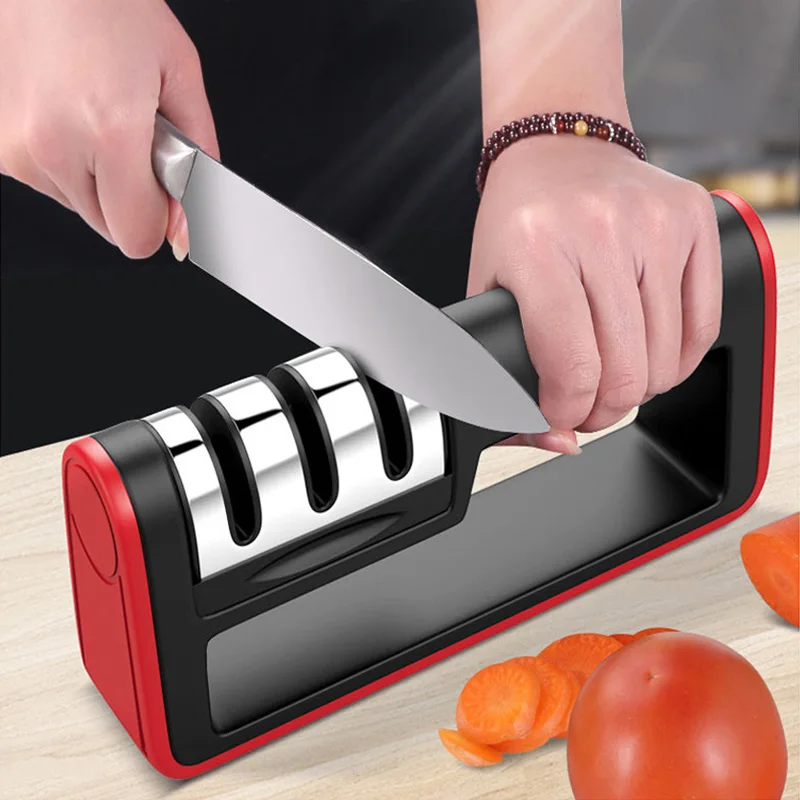 Kitchen Manual Stainless Steel Knife Sharpener For Straight Serrated Knives Sharpens Scissors 3