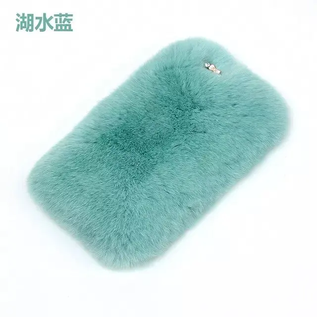 Without ear tail 5 Чехол с кроличьим мехом и пандой для samsung galaxy A90, 5G,, A7, A8 plus, s9 plus, A40, A50, A70, милый мультяшный теплый Пушистый Плюшевый чехол - Цвет: Without ear tail 5