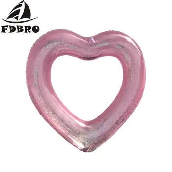 melhor Fdbro Piscina Festa Lifebuoy Float Colchão Círculo Adulto Gigante Inflável Rosa Ouro Lantejoulas Amor Coração Natação Anel Voltas
