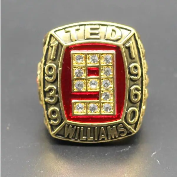New Fashion gold plated Vintage 1939 1960 TED WILLIAMS 521 HOMERUNS Championship Ring Replica
