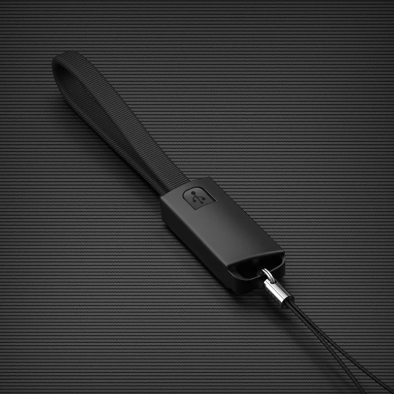Портативный брелок для ключей данных USB кабель зарядного устройства для iPhone Xs Max XR X 8 7 6 s 6s Plus iPad 2.4A быстрое зарядное устройство многофункциональный провод шнур - Цвет: Черный
