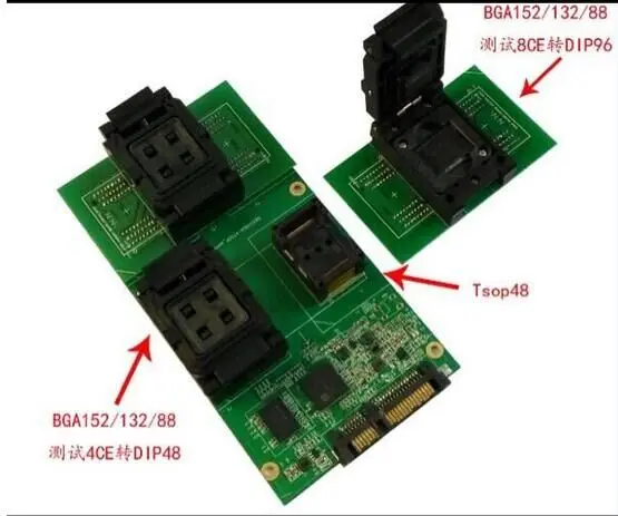  BGA132/BGA152 Test Buchse zu DIP96 adapter für SSD 8CE test ClamShell buchse BGA152 Flash Speicher 
