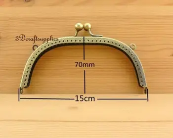 

metal clasps for purses sewing bag purse frames clasp half round 15 cm Anti Brass B18
