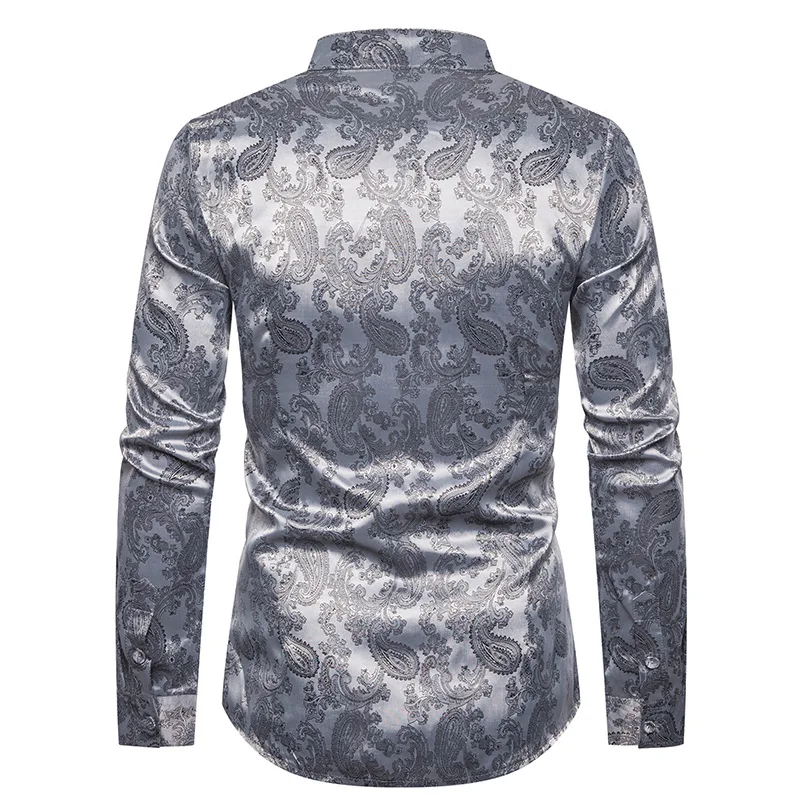 Paisley Printed Satin Party Men's Shirt