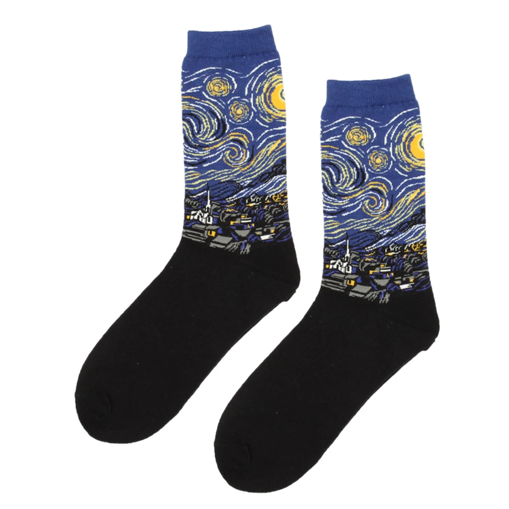 2 пары мужские Классические Носки с рисунком Повседневные носки до середины икры