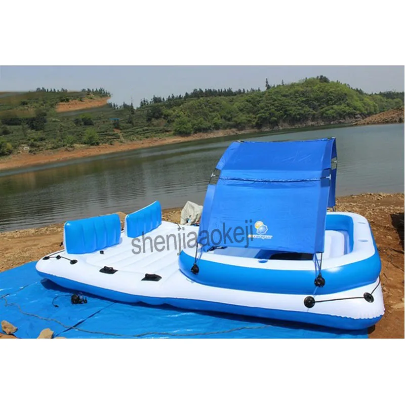 Sunshade boat floating bed Oversized 6-8person inflatable floating sea drifting adults home floating row Sunshade floating bed Sunshade boat floating bed Oversized 6-8person inflatable floating sea drifting adults home floating row Sunshade floating bed