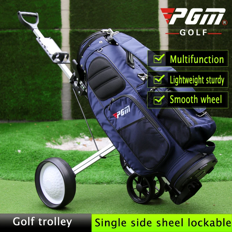ORIGINAL PGM Foldable Golf Trolley Cart Aluminium Alloywith scorecard Cover HolderPush Pull Golf Cart with B