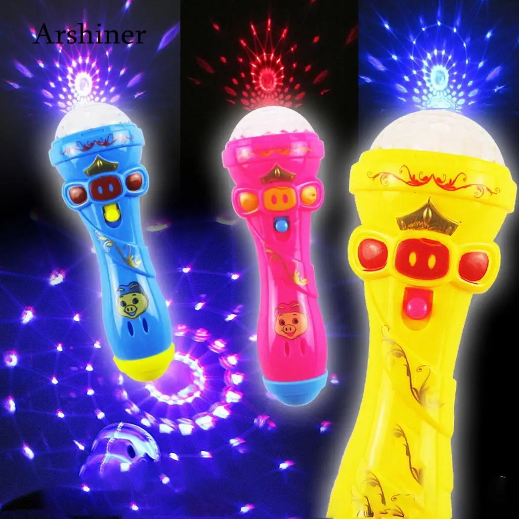 Мультфильм детский микрофон прекрасный люминесценции Stick Свадебная Игрушка Рождество мигает Творческий s вечерние детей светящиеся