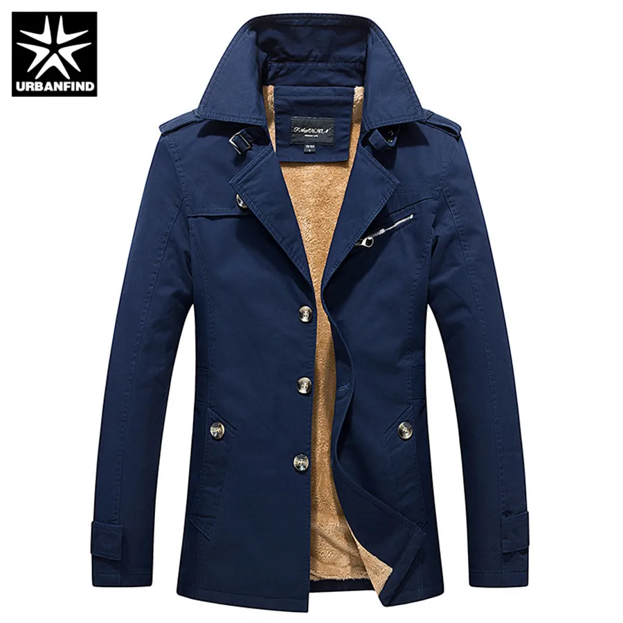 

URBANFIND 2018 New Winter Jacket Men Brand Bomber Jacket Male Fashion Jacket Coat Casual Blue Jackets Mens Coats Plus Size M-4XL