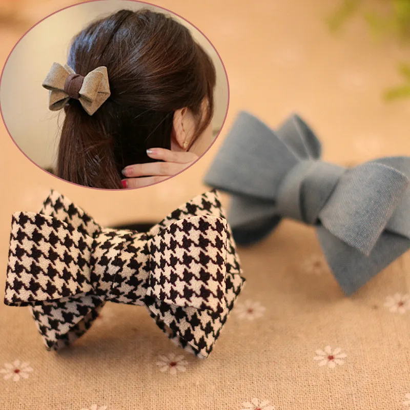 

1PCS New fashion Bow Hair Clip Headwear Hair accessories for women Korean Hair Ring Double Rope Elastic Hair Tie Ponytail Holder