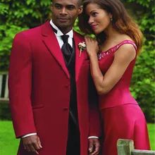 На Заказ Красный Мужчины Костюм, Tailor Made Костюм, заказ Мужчины Свадебный Костюм, Slim Fit Жених Смокинги Для Мужчин(Куртка+ Брюки+ Жилет+ Галстук