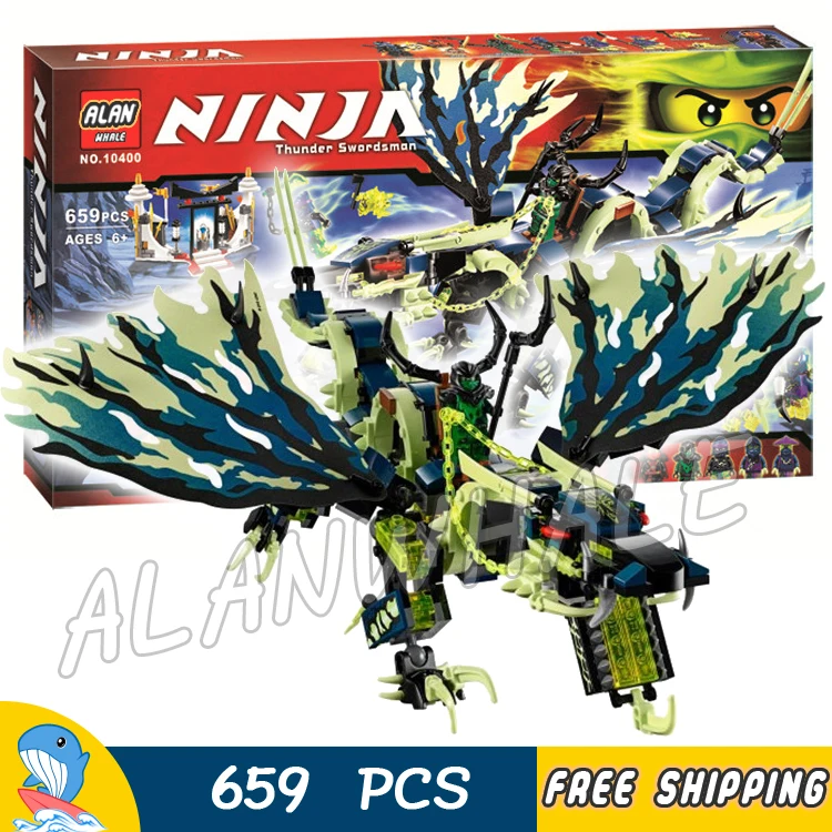 

658pcs Ninja Attack of the Morro Dragon Tomb Jet Boards Ghost 10400 Model Building Blocks Kids Toys Bricks Compatible LegoING