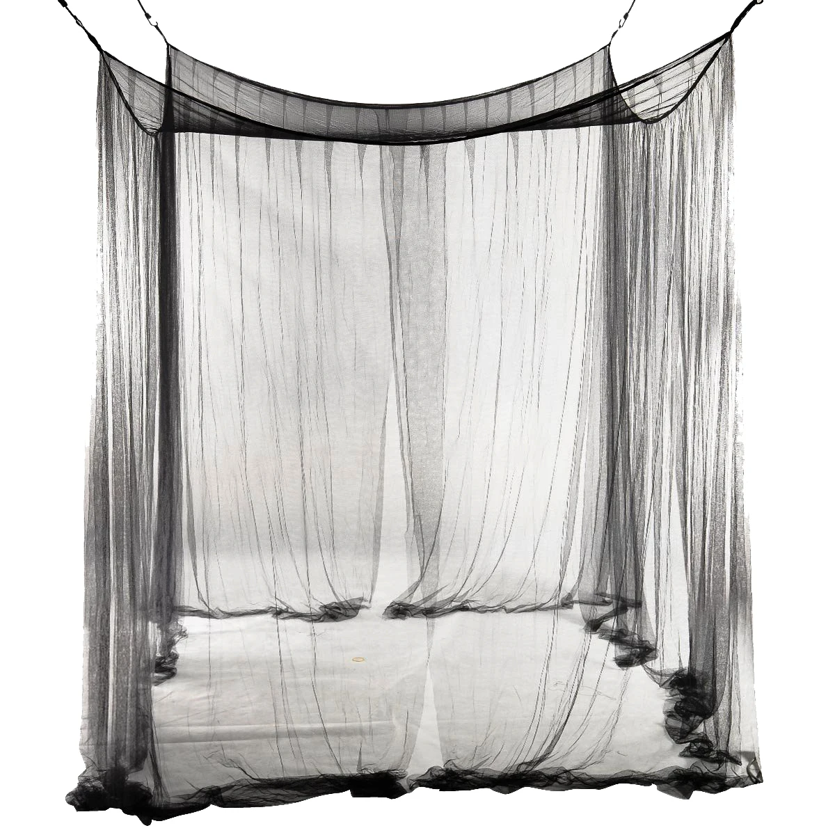 4-Corner Bed Netting Canopy Mosquito Net for Queen/King Sized Bed 190*210*240cm (Black) 4-Corner Bed Netting Canopy Mosquito Net for Queen/King Sized Bed 190*210*240cm (Black)