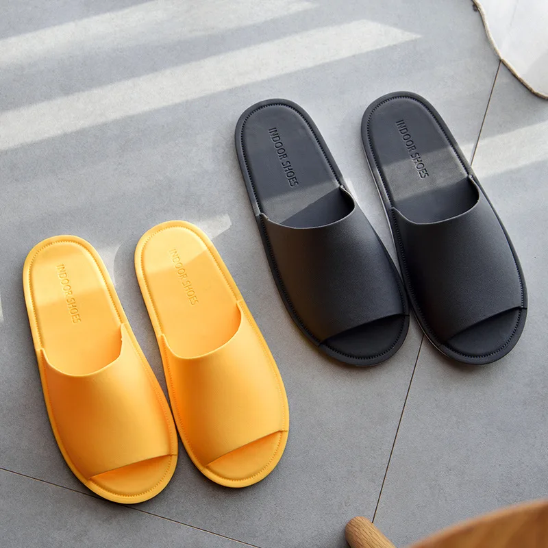 Summer Home Slippers Women Indoor Flat Shoes Solid Color Non-slip Lovers Bathroom Slipper Unisex Floor Slides SH021509