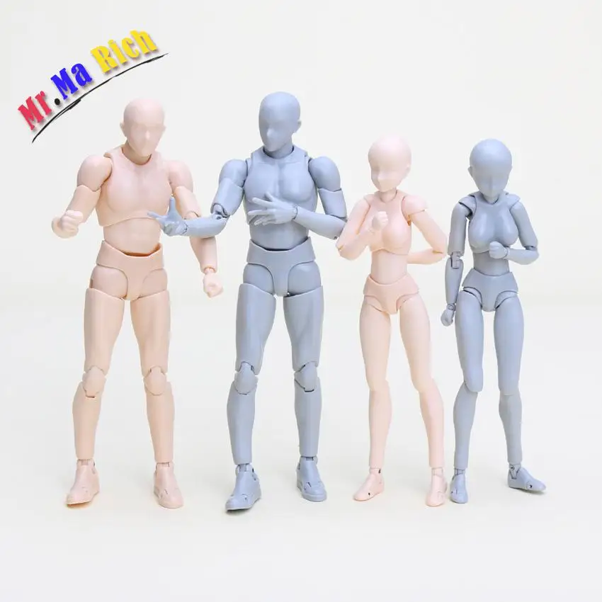 

2Pcs/set Body Kun SHF Figuarts Archetype He She Action Figure Color DIY Figure Bodykun Action Figure Model Toy