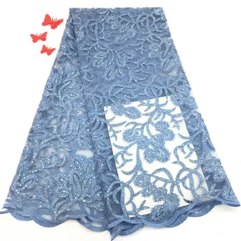

Latest French Nigerian Laces Fabrics High Quality Tulle African Laces Fabric Wedding dress African French Tulle Lace rf11-45