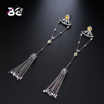 

Be 8 Long Tassel Earring Drop for Women Fashion Jewelry, Fan Shaped Long Dangle Statement Earrings E479