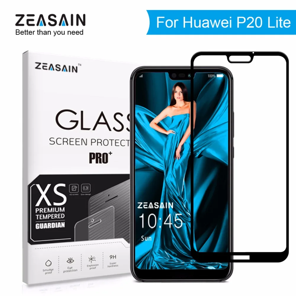 Оригинальное закаленное стекло ZEASAIN с полным покрытием для Huawei P20 Lite P20Lite Huaweip20