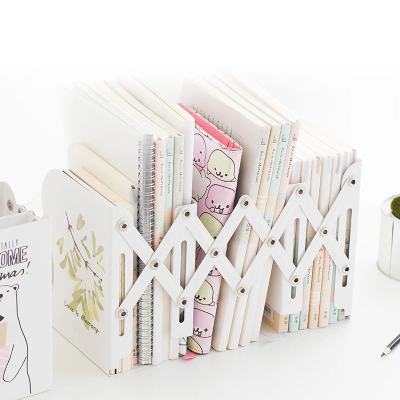 

Cartoon Fashion Style Multifunction Freedom Large Adjust Bookshelf Metal Bookend Desk Holder Stand for Books School Stationery